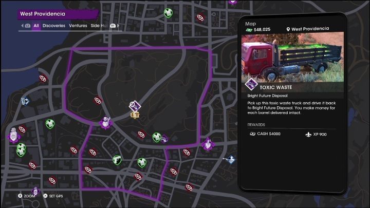 The trucks are visible on the map in specific locations - Saints Row 2022: Bright Future - venture description - Ventures - Saints Row Guide, Walkthrough