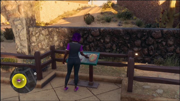The last element is at the wall that separates the path from the sandy area - Saints Row 2022: Discoveries (West Old Town) - list and activity descriptions - West Old Town - Saints Row Guide, Walkthrough