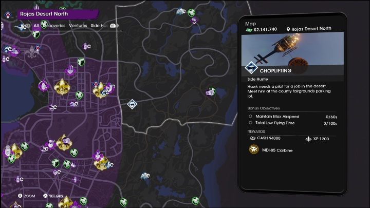 Rewards for completing the Choplifting side activity - Saints Row 2022: Side Hustles (Rojas Desert North) - list and description of activity - Rojas Desert North - Saints Row Guide, Walkthrough
