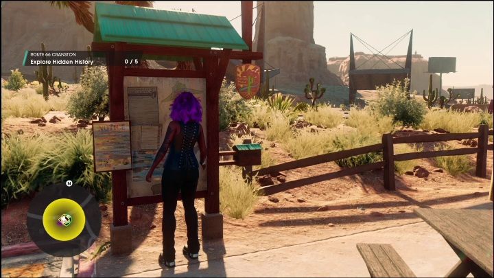 The Hidden History will begin when you click the button on the starting board, right in front of the tourist point - Saints Row 2022: Discoveries (Rojas Desert South) - list and description of activity - Rojas Desert South - Saints Row Guide, Walkthrough