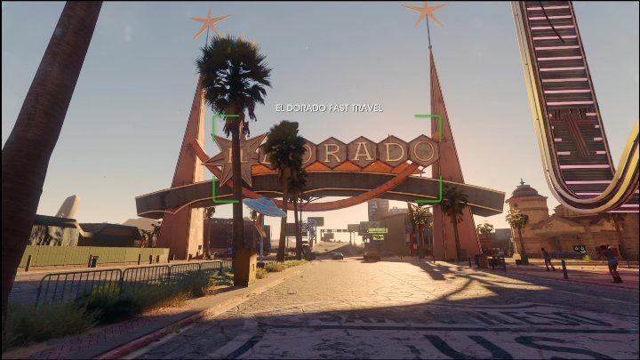 The fast travel point is located near the main road running along the central part of the location - Saints Row 2022: Discoveries (El Dorado) - activities list and description - El Dorado - Saints Row Guide, Walkthrough