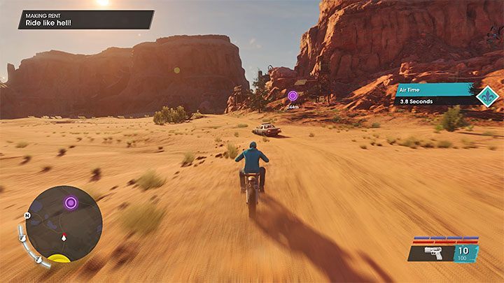 Near the battlefield you'll find parked dirt bikes - steal one of them and begin your escape - Saints Row 2022: Making Rent - walkthrough - Walkthrough - Saints Row Guide, Walkthrough