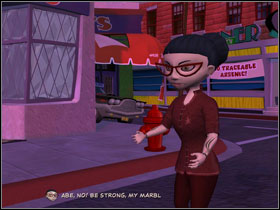 Exit Stinky and use STOP sign on Bermuda triangle - Episode 202: Moai Better Blues - part 1 - Episode 202: Moai Better Blues - Sam & Max: Season 2 - Game Guide and Walkthrough