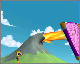 Hit the blue gong and use medallion on it - Episode 202: Moai Better Blues - part 5 - Episode 202: Moai Better Blues - Sam & Max: Season 2 - Game Guide and Walkthrough