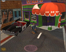 Talk to COPS in garage about zombie's factory - Episode 203: Night of the Raving Dead - part 1 - Episode 203: Night of the Raving Dead - Sam & Max: Season 2 - Game Guide and Walkthrough