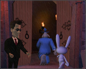 Go left and throw brain on gargoyle - Episode 203: Night of the Raving Dead - part 2 - Episode 203: Night of the Raving Dead - Sam & Max: Season 2 - Game Guide and Walkthrough