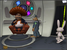 Go back to room with elevator and take Embarrassing Idol time card from the computer - Episode 204: Chariots of The Dogs - part 3 - Episode 204: Chariots of The Dogs - Sam & Max: Season 2 - Game Guide and Walkthrough