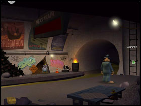 You will find Harry on the right - talk to him - Episode 205: Whats New, Beelzebub? - part 1 - Episode 205: Whats New, Beelzebub? - Sam & Max: Season 2 - Game Guide and Walkthrough