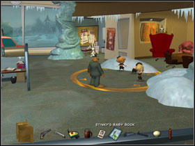 Pick up ritual candle (try to use it on Poppers), and right click on cooking book to read the recipe for the cake of damned - Episode 205: Whats New, Beelzebub? - part 5 - Episode 205: Whats New, Beelzebub? - Sam & Max: Season 2 - Game Guide and Walkthrough