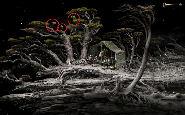 After you interact with the birds, wait for a moment for the situation to develop - Collect seeds - Great log - Samorost 3 - Game Guide and Walkthrough