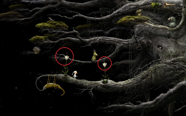 First, click once on the flower to the left - Collect seeds - Great log - Samorost 3 - Game Guide and Walkthrough