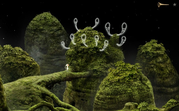 Follow the instructions on the screen to obtain a sound from each one of the spirits - Singing spirits - Home Planet - Samorost 3 - Game Guide and Walkthrough