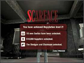 Then your another task is to receive more points of reputation - to do this buy furniture - Pedro's - Little Havana - Scarface: The World is Yours - Game Guide and Walkthrough