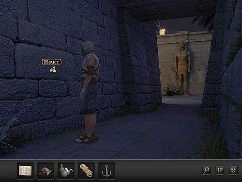 Click on the wall to the left, and the wall which Menis-Ra has to overcome will be zoomed in - Scale the Library Wall - Prologue - Alexandria, Egypt - Secret Files 3: The Archimedes Code - Game Guide and Walkthrough