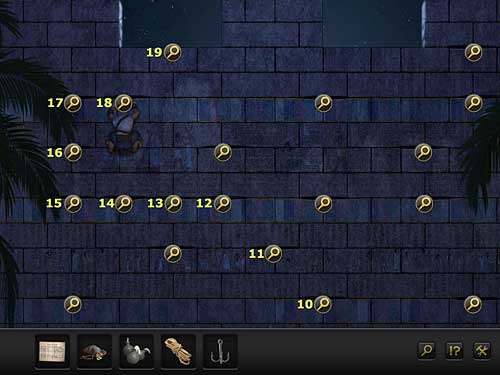 Click on the first (1) crack over the man's head and then move him - Scale the Library Wall - Prologue - Alexandria, Egypt - Secret Files 3: The Archimedes Code - Game Guide and Walkthrough