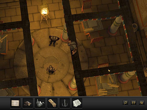 Go down on the second row of beams (on the right) - Get to the warehouse of papyri - Prologue - Alexandria, Egypt - Secret Files 3: The Archimedes Code - Game Guide and Walkthrough