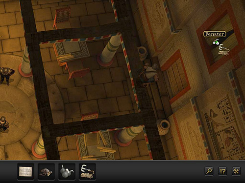 Here it is time for the linen banner - wrap the hook with it - Get to the warehouse of papyri - Prologue - Alexandria, Egypt - Secret Files 3: The Archimedes Code - Game Guide and Walkthrough