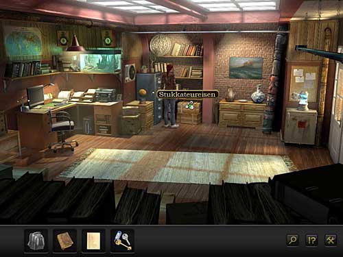 To do this, use the stucco tool lying on crates under the bookshelf (pick it up) or keys you have - Open the safe - Chapter 1 - Berlin, Germany - Secret Files 3: The Archimedes Code - Game Guide and Walkthrough