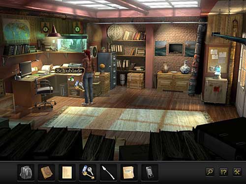 So use the key to open the closed desk drawer on the left and examine its contents - Make a call - Chapter 1 - Berlin, Germany - Secret Files 3: The Archimedes Code - Game Guide and Walkthrough