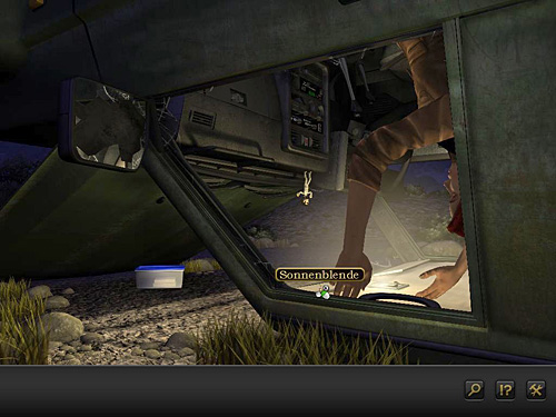 Now open the sunshade (next to Nina's right hand) - Nina will find there a comb with long handle and a parking disc - Get out of the wreckage - Chapter 2 - Göbekli Tepe, Turkey - Secret Files 3: The Archimedes Code - Game Guide and Walkthrough