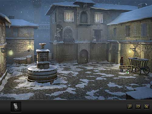 Move to the cart standing on the right and pull the wooden wedge blocking its wheel - Get the sword - Chapter 3 - Florence, Italy - Secret Files 3: The Archimedes Code - Game Guide and Walkthrough