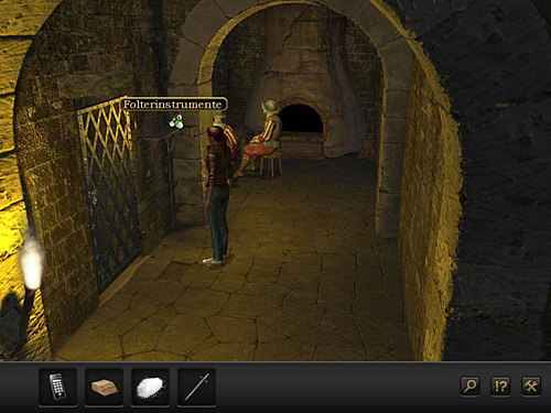First, take torture devices lying on the shelf in the corner, next to the cell door: iron mask, poker and mouth spreader - Disable guards - Chapter 3 - Florence, Italy - Secret Files 3: The Archimedes Code - Game Guide and Walkthrough