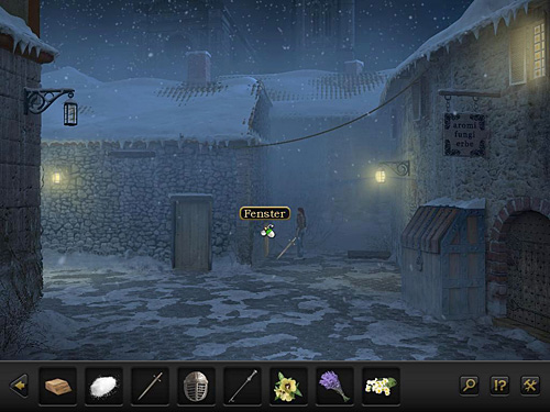 After that use the sword (or the poker) to cut the curtain with which the guard secured the broken window (on the right) - Disable guards - Chapter 3 - Florence, Italy - Secret Files 3: The Archimedes Code - Game Guide and Walkthrough