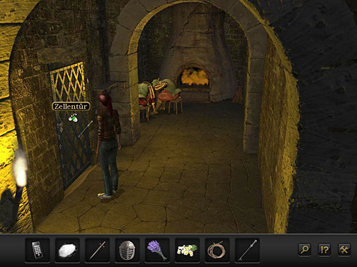 Now use the poker to lift the door and Nina will open it - Get into the cell - Chapter 3 - Florence, Italy - Secret Files 3: The Archimedes Code - Game Guide and Walkthrough