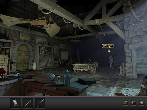 Look at the interesting construction on the wall at background - Get the cylinder - Chapter 3 - Florence, Italy - Secret Files 3: The Archimedes Code - Game Guide and Walkthrough