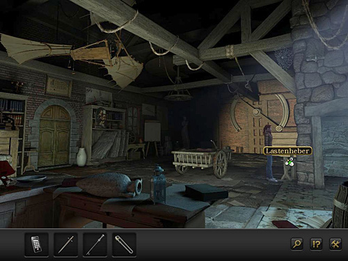 Now take some kind of the wooden jack, standing next to the wall on the right - Get the cylinder - Chapter 3 - Florence, Italy - Secret Files 3: The Archimedes Code - Game Guide and Walkthrough