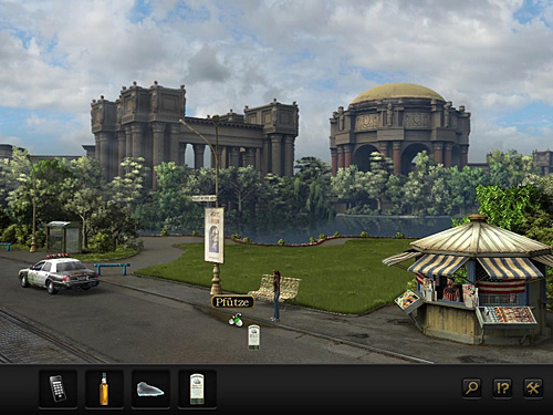 Put it in the puddle of water and combine with the bottle with ice-tea - Get rid of the officer - Chapter 4 - San Francisco, USA - Secret Files 3: The Archimedes Code - Game Guide and Walkthrough