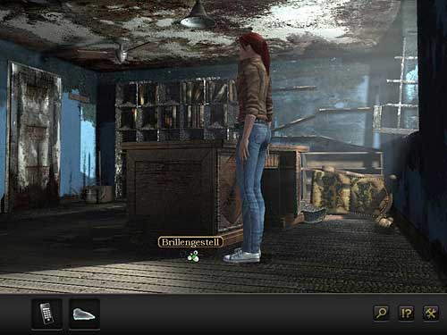 Pick up the frame of glasses lying on the floor next to the table - Get to the archive - Chapter 4 - San Francisco, USA - Secret Files 3: The Archimedes Code - Game Guide and Walkthrough