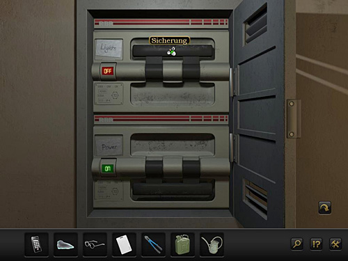 Switch the upper switch, which turns on the light - Solve the problem of lighting in the archive - Chapter 4 - San Francisco, USA - Secret Files 3: The Archimedes Code - Game Guide and Walkthrough