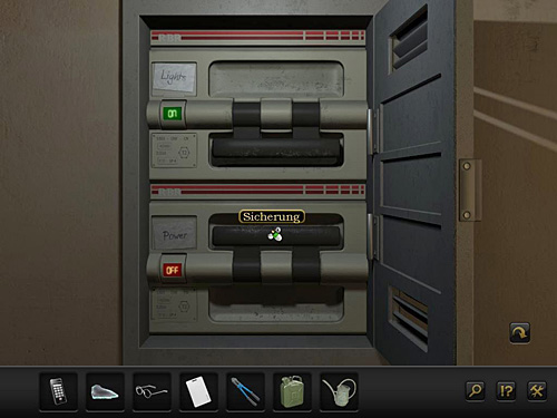 Leave the room and again examine the fuse box - Solve the problem of lighting in the archive - Chapter 4 - San Francisco, USA - Secret Files 3: The Archimedes Code - Game Guide and Walkthrough