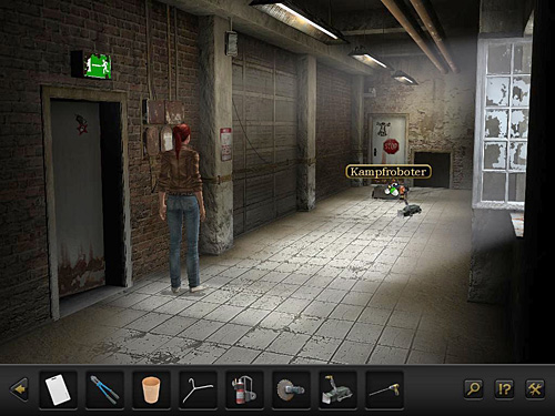 Once you decide which weapon your robot will use, leave the room and attack Murphy - Defeat the robot - Chapter 5 - Alcatraz, USA - Secret Files 3: The Archimedes Code - Game Guide and Walkthrough