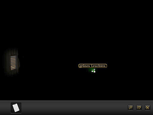 In the darkness inside the container she is able to see some green light - Exit the container - Chapter 6 - Aircraft carrier, Spain - Secret Files 3: The Archimedes Code - Game Guide and Walkthrough