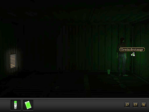 Go to the right and take the threaded bar from hinges in the corner - Exit the container - Chapter 6 - Aircraft carrier, Spain - Secret Files 3: The Archimedes Code - Game Guide and Walkthrough