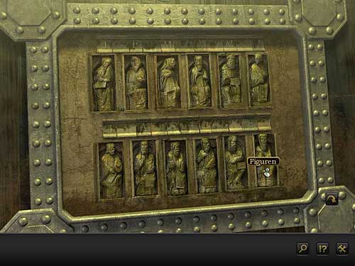 On the most right column you'll see stone figures - Open the stone gate - Chapter 8 - Santorin, Greece - Secret Files 3: The Archimedes Code - Game Guide and Walkthrough