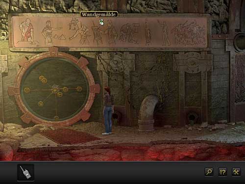 A hint how to arrange hands can be found on the mural on the wall above the clock - Get to the console to deactivate force field - Chapter 8 - Santorin, Greece - Secret Files 3: The Archimedes Code - Game Guide and Walkthrough