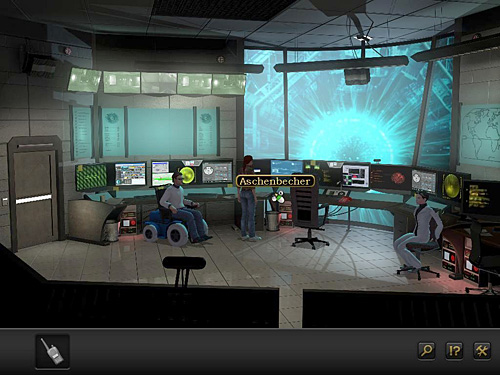 In order to see it, return to the control room (the door on the left) and take a cigar from the ash tray on the table between drawers and empty chair, left there by Van Rijn - Deactivate the laser grid - Chapter 9 - CERN, Switzerland - Secret Files 3: The Archimedes Code - Game Guide and Walkthrough