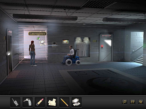 Place poster strips to both parts of the mirror and carefully place the mirror to the wall through the laser beams - Deactivate the laser grid - Chapter 9 - CERN, Switzerland - Secret Files 3: The Archimedes Code - Game Guide and Walkthrough