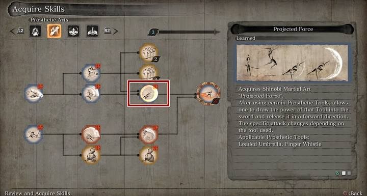 Projected Force allows to perform fast counter-attacks after releasing defensive stance. - Loaded Umbrella | Prosthetic Tools in Sekiro Shadows Die Twice - Prosthetic Tools - Sekiro Guide and Walkthrough