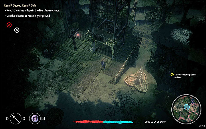 Reach the elevator presented in the picture - Keep It Secret, Keep It Safe | Walkthrough | Main quest - Main Quests - Seven The Days Long Gone Game Guide