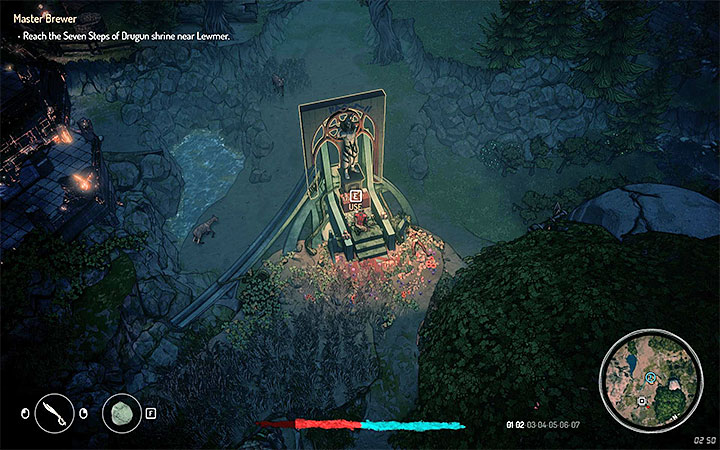 The quest you receive from the biomancer concerns visiting the shrine, which is located to the north west of the town of Lewmer - How to unlock the crafting stations in Lewmer? - FAQ - Seven The Days Long Gone Game Guide