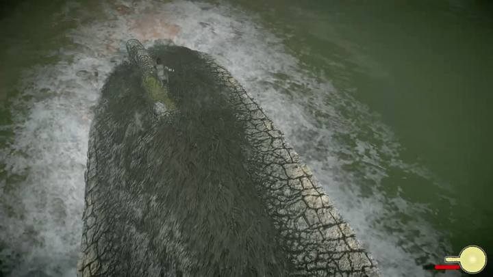 Start following the boss so youll find yourself in its field of vision after making a sharp turn - Colossus 7 - Hydrus | Shadow of the Colossus Walkthrough - Walkthrough - Shadow of the Colossus Game Guide