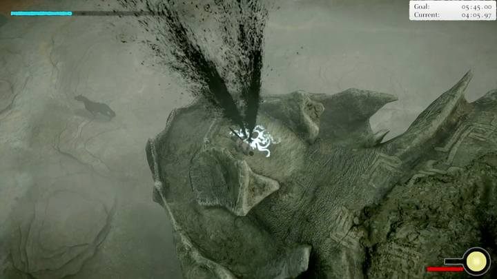 There is a single vital point on the top of the boss head - Colossus 9 - Basaran | Shadow of the Colossus Walkthrough - Walkthrough - Shadow of the Colossus Game Guide