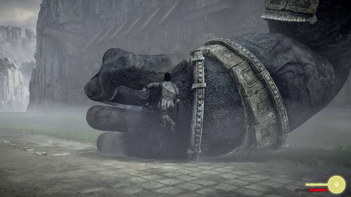 The palm area is difficult to access - Colossus 15 - Argus | Shadow of the Colossus Walkthrough - Walkthrough - Shadow of the Colossus Game Guide