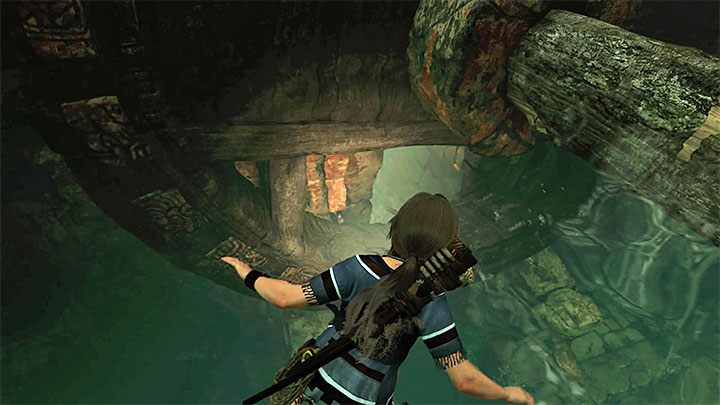 Jump into the water and dive - How to solve the gate opening puzzle of Eye of the Serpent in Cenotes? - Solving Riddles - Shadow of the Tomb Raider Game Guide