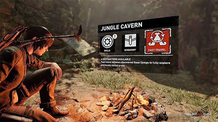 Sit at the bonfire and a menu will open - How to fast travel in Shadow of the Tomb Raider? - FAQ - Shadow of the Tomb Raider Game Guide
