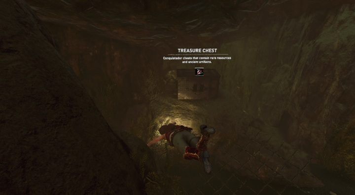The first chest - Copal - with treasure (1) - is underwater, in the village - Treasures, Relics, and Documents in Kuwaq Yaku | Secrets in SotTR - Kuwaq Yaku - Shadow of the Tomb Raider Game Guide